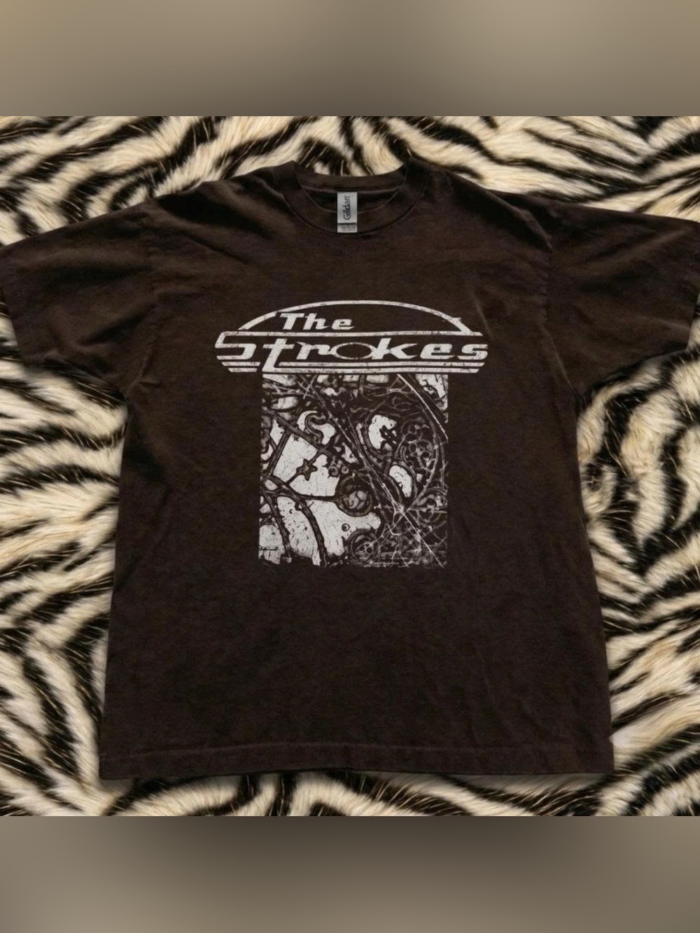 Vintage Brown The Strokes Logo Graphic Tee